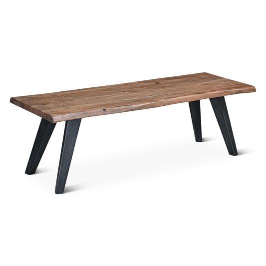 54" Smoked Acacia Wood Bench
