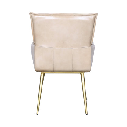 23" Antique Ivory Leather Armchair