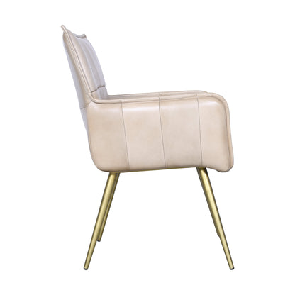 23" Antique Ivory Leather Armchair