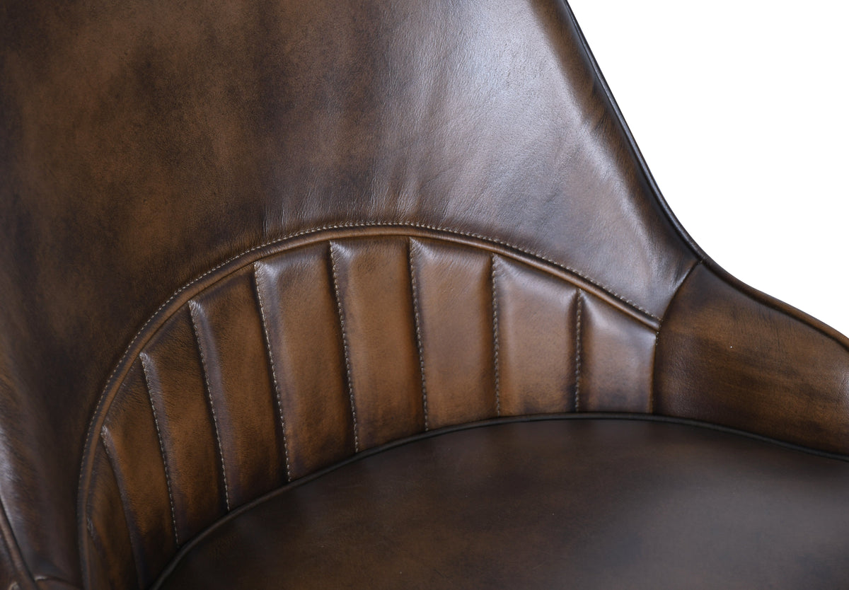 21" Dining Chair in Antique Whiskey Leather