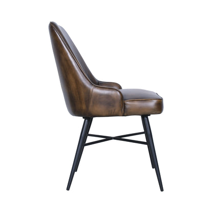 21" Dining Chair in Antique Whiskey Leather