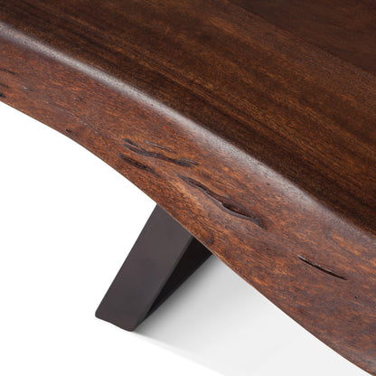 90" Walnut Acacia Wood Bench