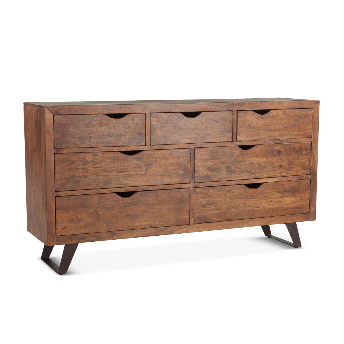 71" Walnut Wood Dresser