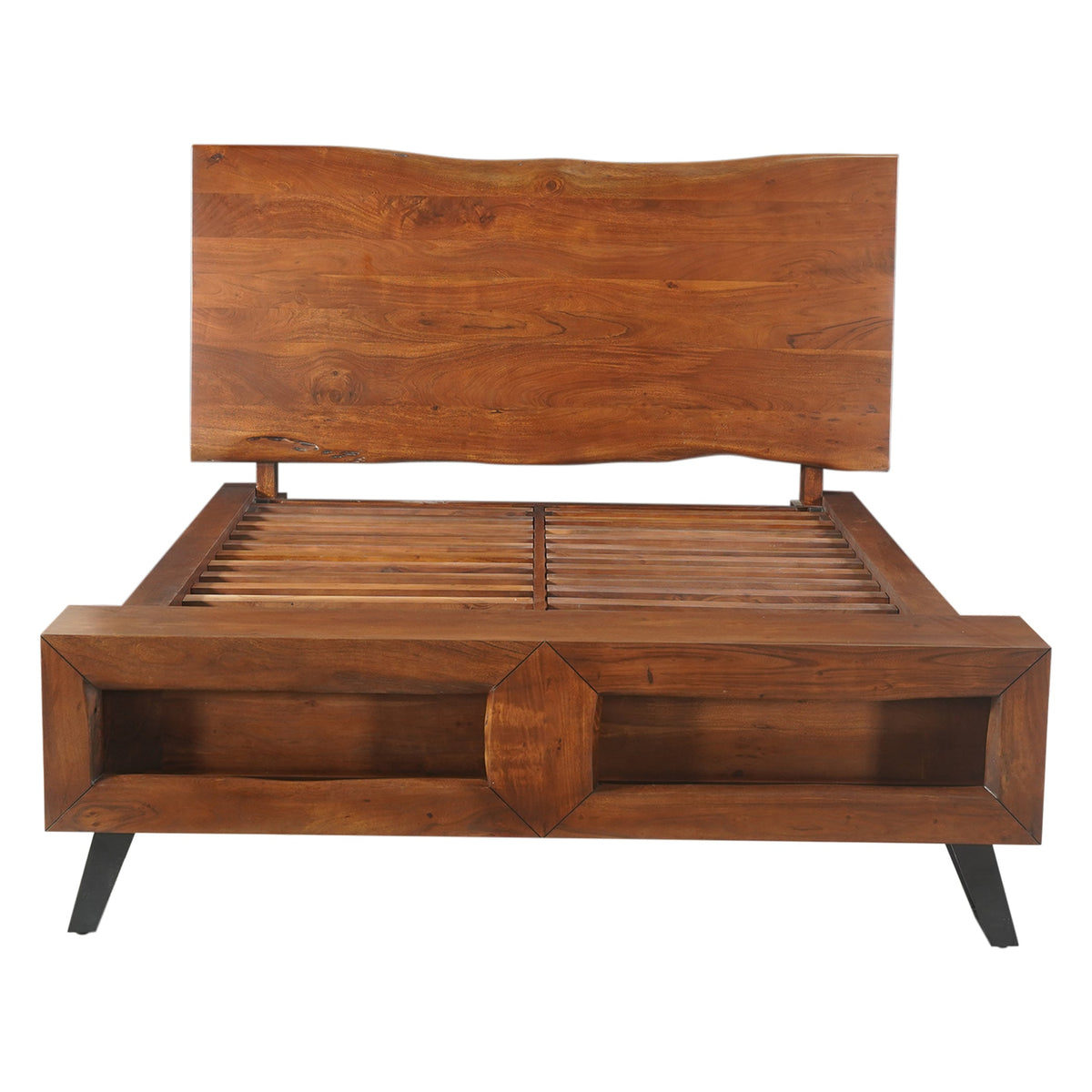 75" Walnut Queen Size Bed