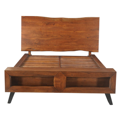 75" Walnut Queen Size Bed
