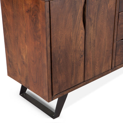 68" Walnut Acacia Wood Sideboard