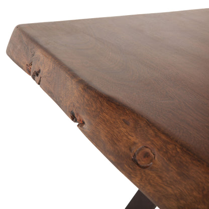 30" Walnut Acacia Wood Side Table