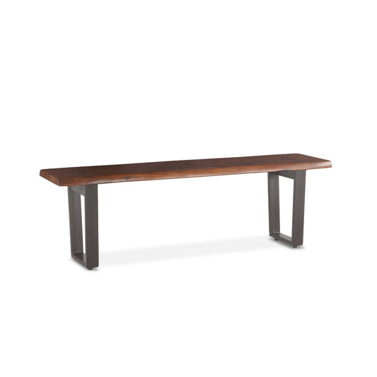 56" Walnut Acacia Wood Bench