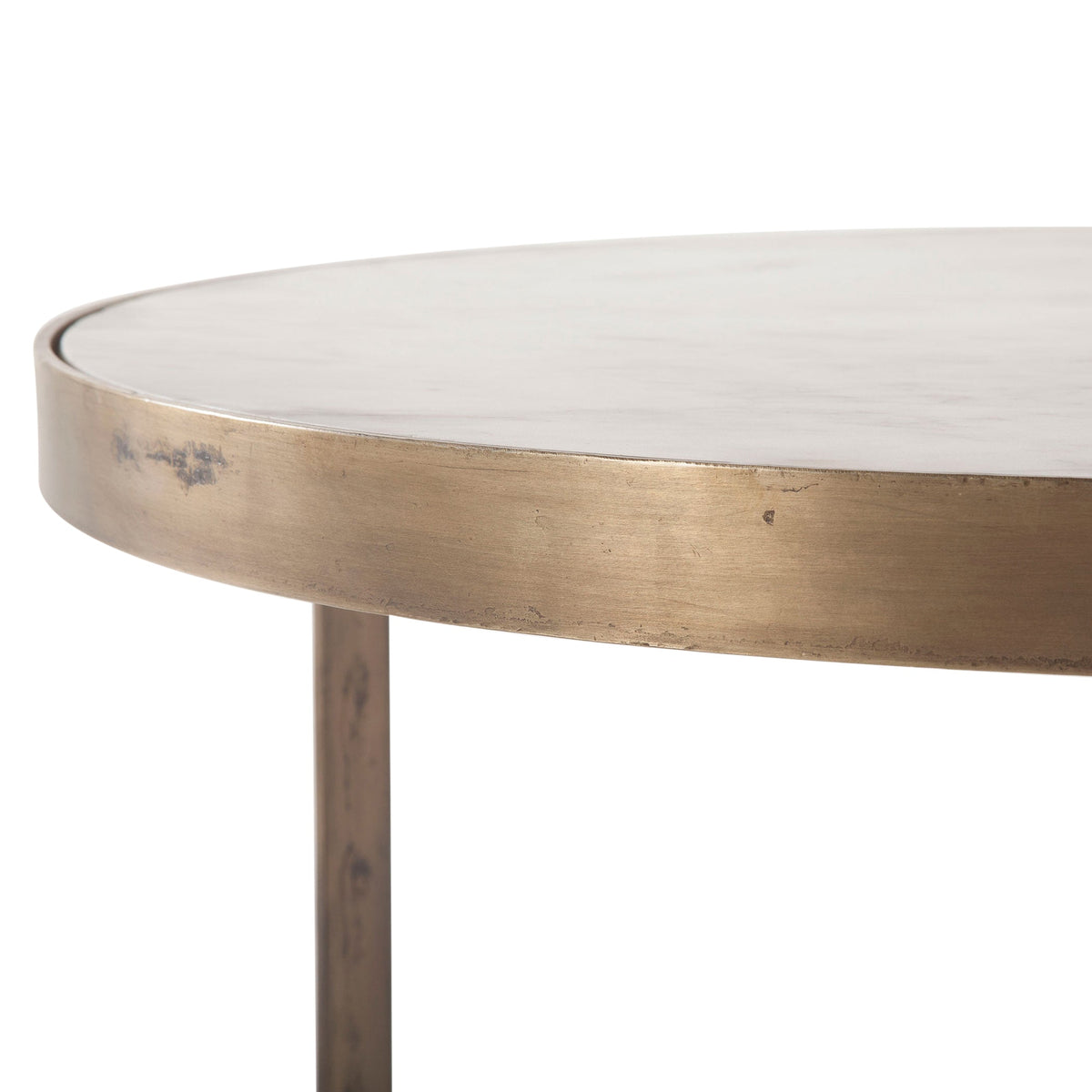 36" White Marble Coffee Table