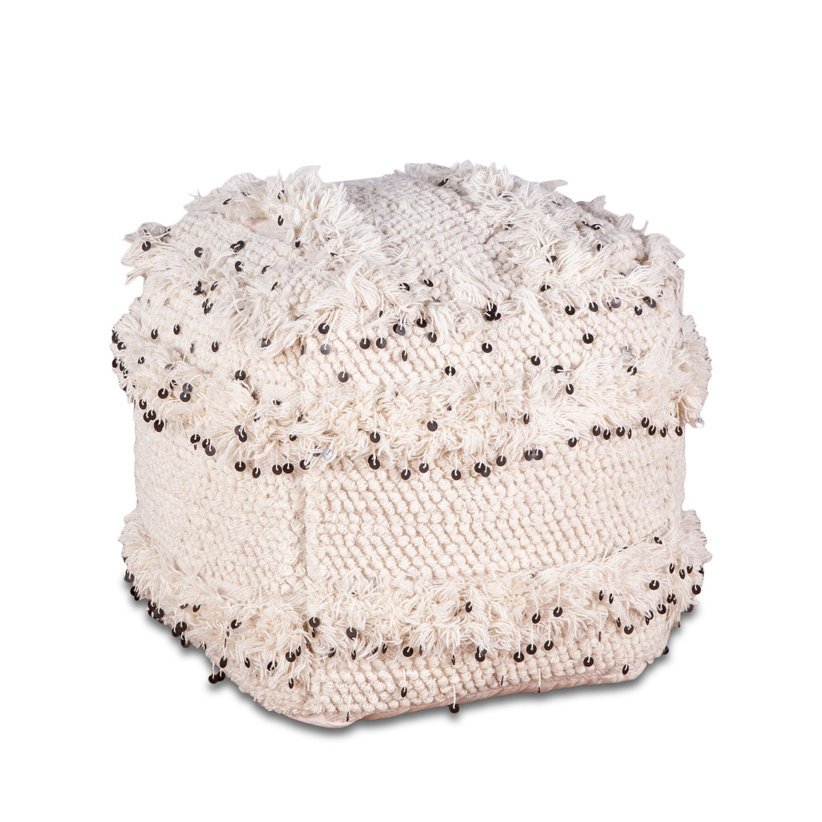 21" Moroccan Sequined Accent Ottoman