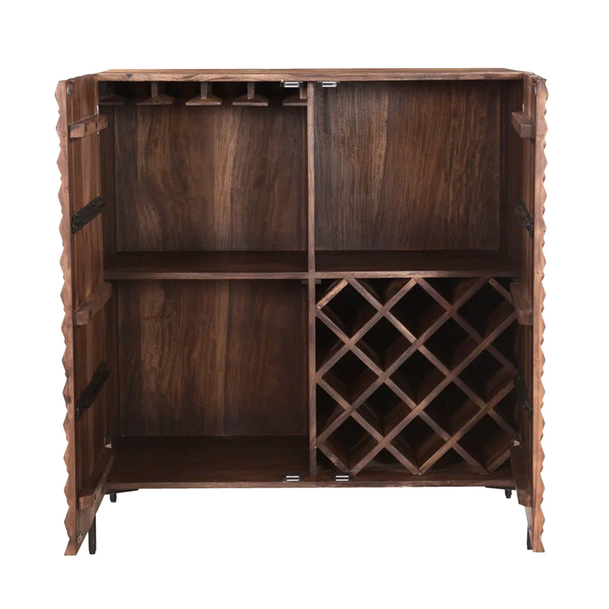 39" Carved Brownstone Bar Cabinet