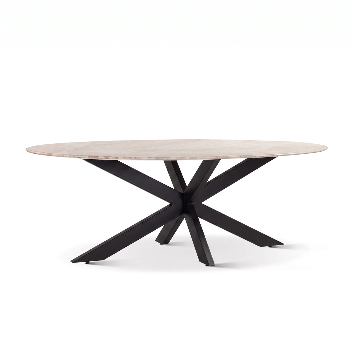 90.5" Sawar Marble Oval Dining Table
