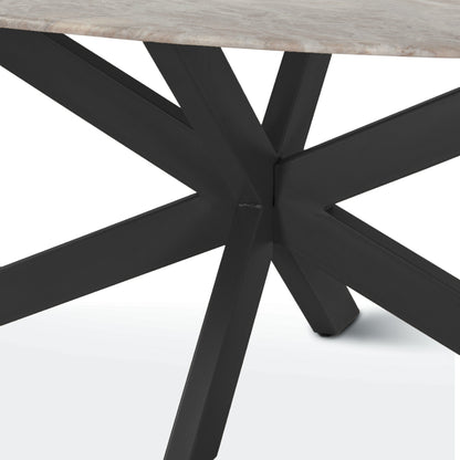 90.5" Sawar Marble Oval Dining Table