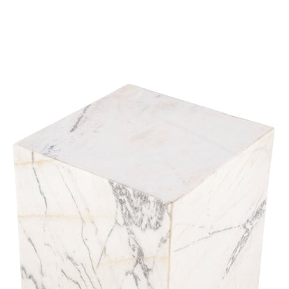 15" Alabaster Marble Drum Side Table