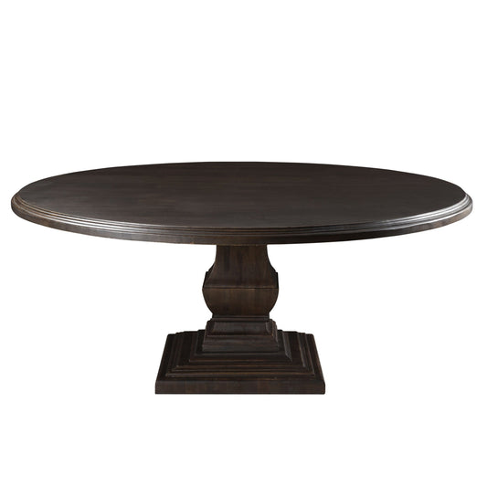 72" Vintage Brown Round Dining Table