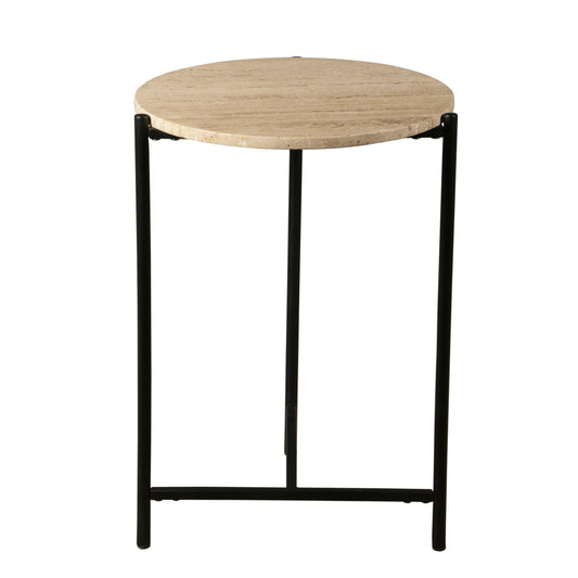 18" Travertine Stone Side Table