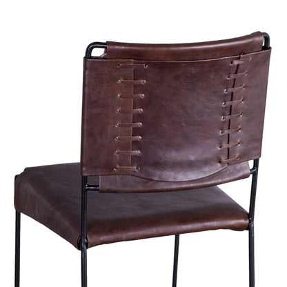 17" Chocolate Leather Counter Chair
