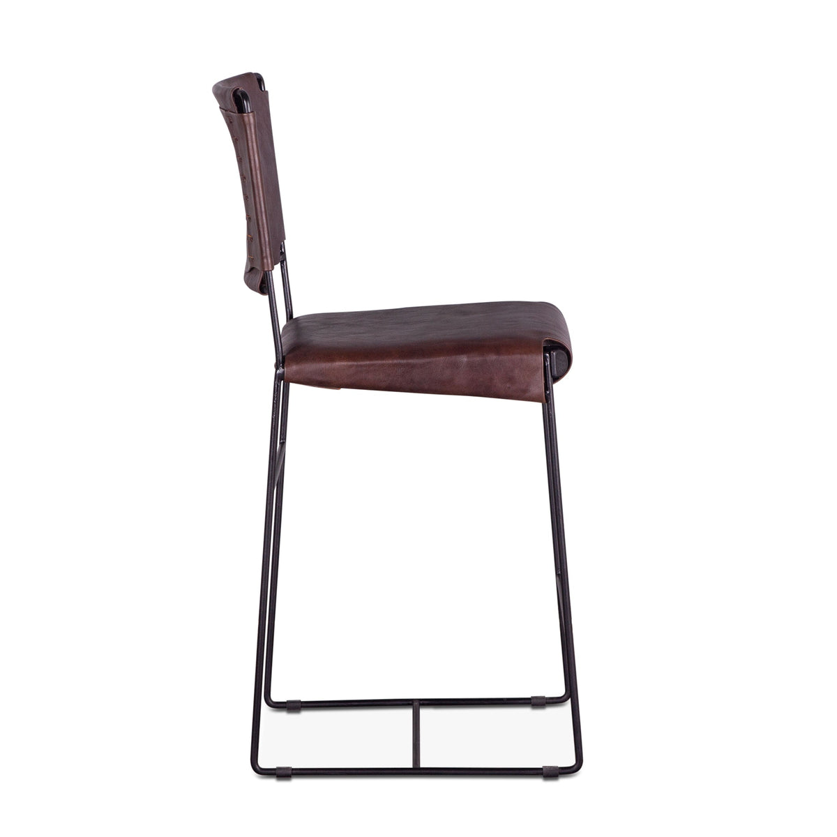 17" Chocolate Leather Counter Chair