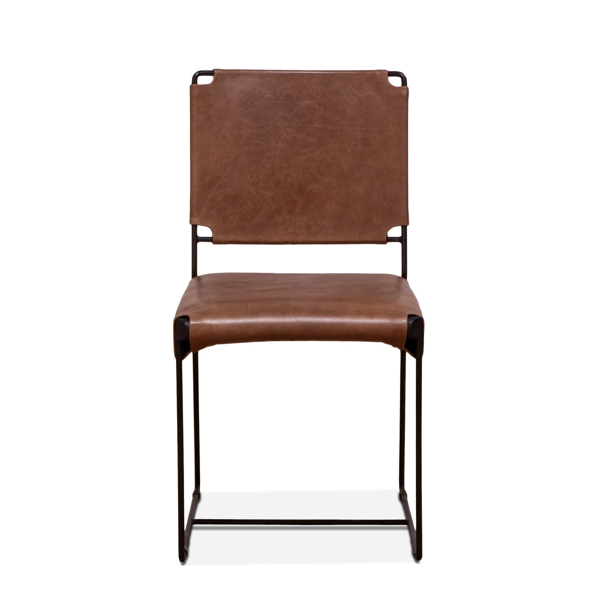 18" Tobacco Leather Dining Chair