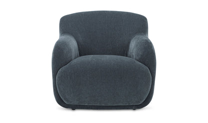 35" Slate Blue Upholstered Lounge Chair
