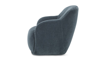 35" Slate Blue Upholstered Lounge Chair