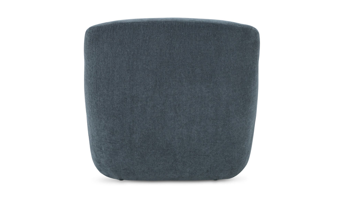 35" Slate Blue Upholstered Lounge Chair