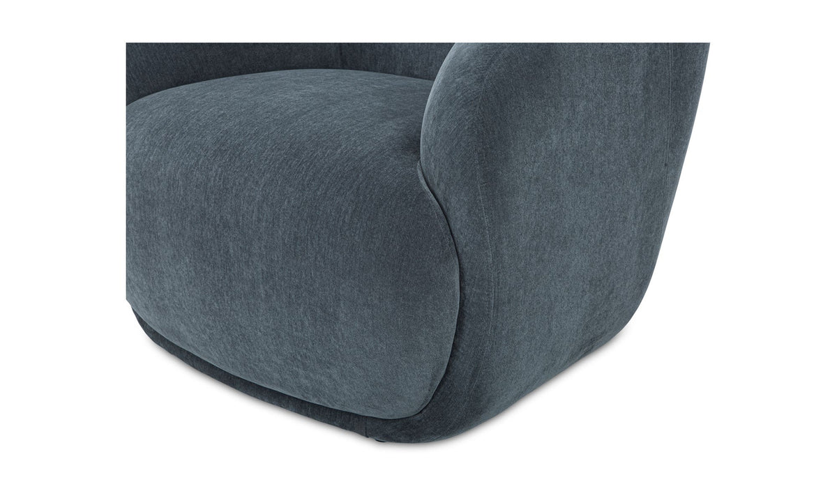 35" Slate Blue Upholstered Lounge Chair