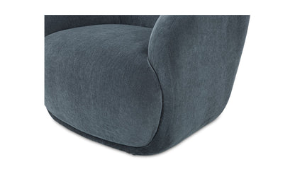35" Slate Blue Upholstered Lounge Chair