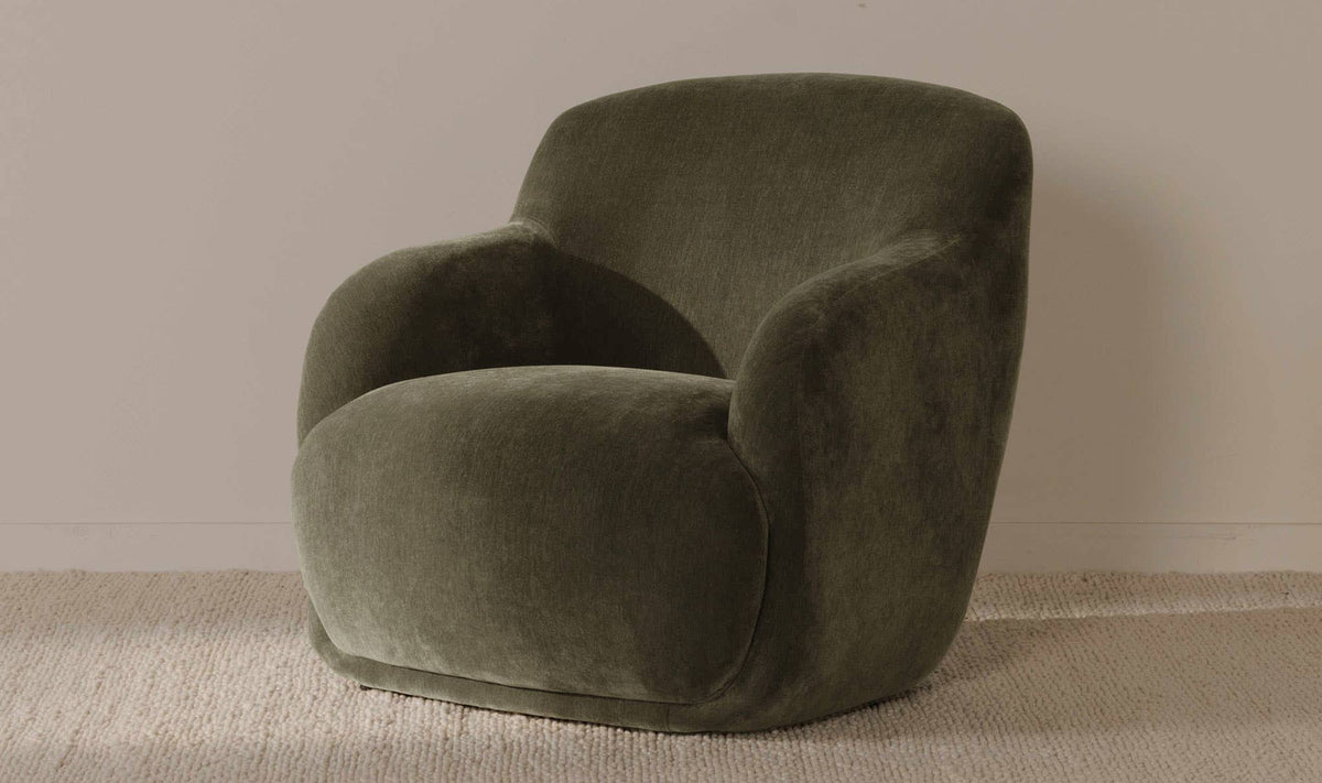 35" Cedar Green Upholstered Lounge Chair