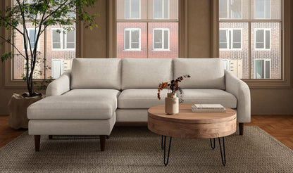 98" Oatmeal Upholstered Sectional