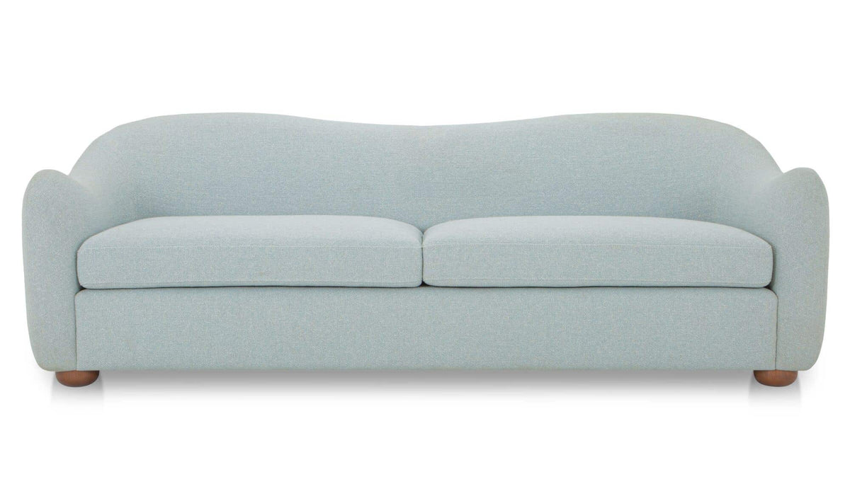 89.8" Light Blue Upholstered Sofa