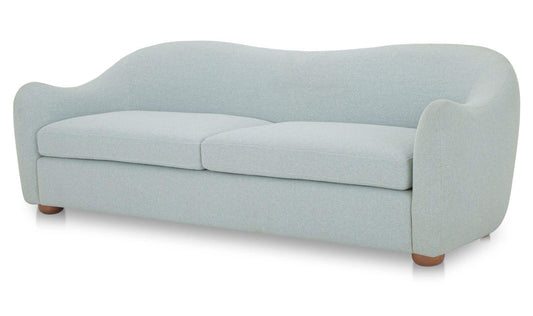 89.8" Light Blue Upholstered Sofa