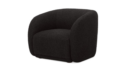 37" Black Boucle Accent Chair