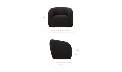 37" Black Boucle Accent Chair