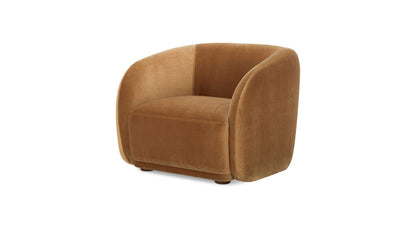 37" Tan Faux Mohair Upholstered Accent Chair
