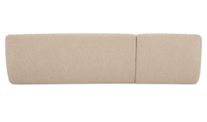 113.75" Beige Boucle Left Facing Sectional