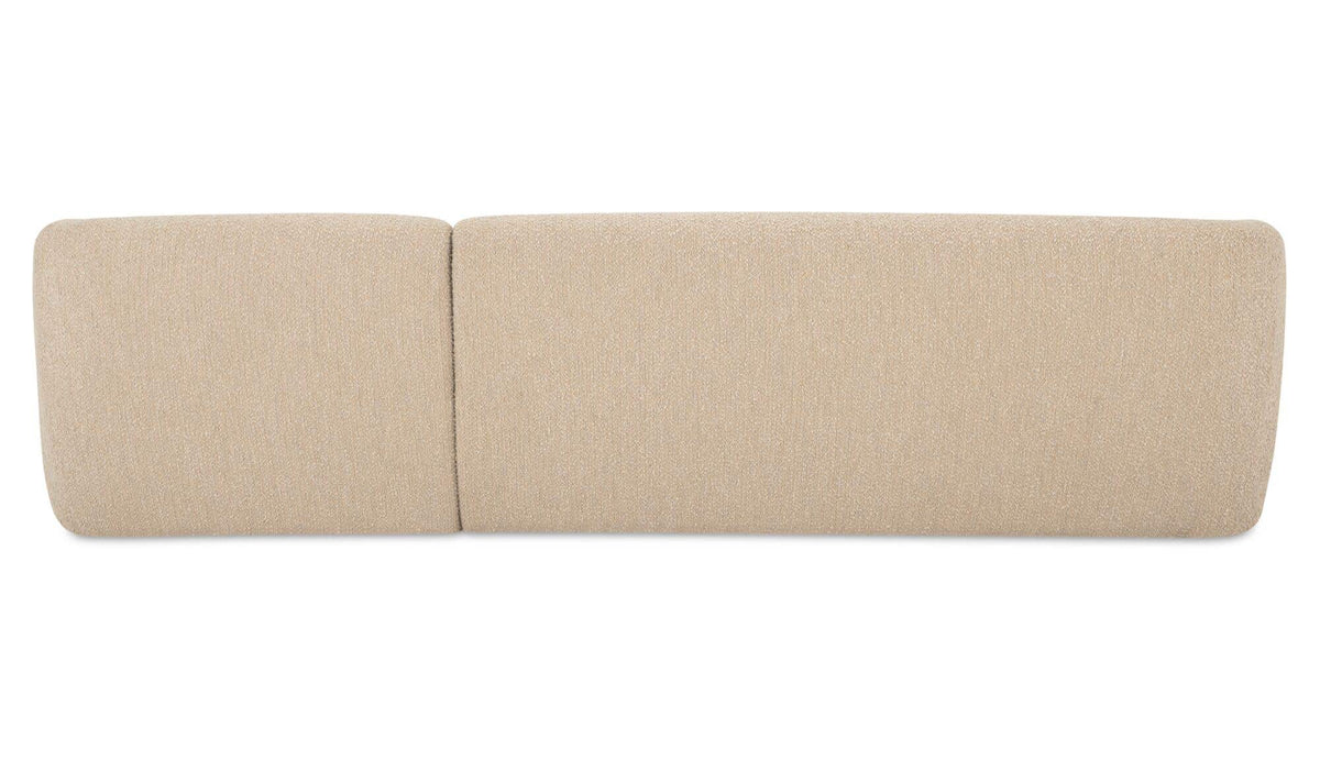 113.75" Beige Boucle Right Facing Sectional