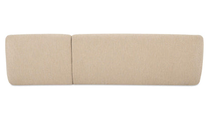 113.75" Beige Boucle Right Facing Sectional