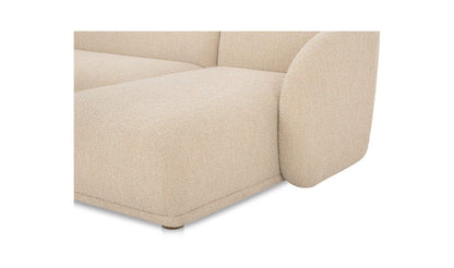 113.75" Beige Boucle Right Facing Sectional