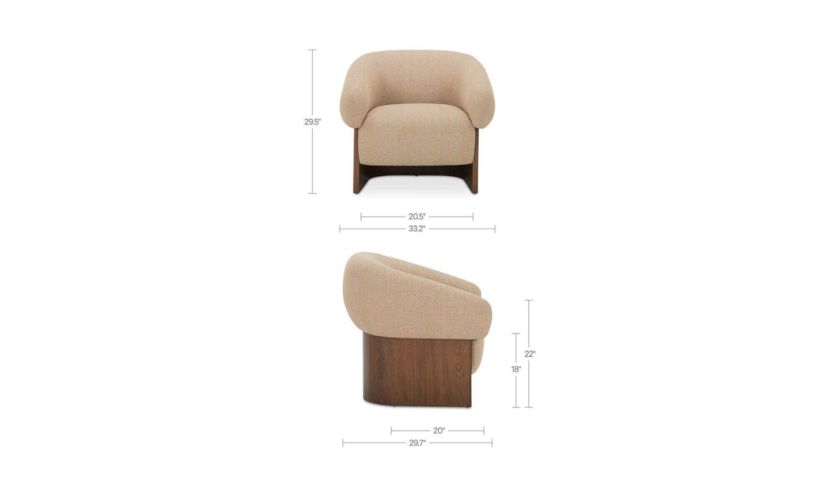 33.27" Flecked Tan Upholstered Accent Chair