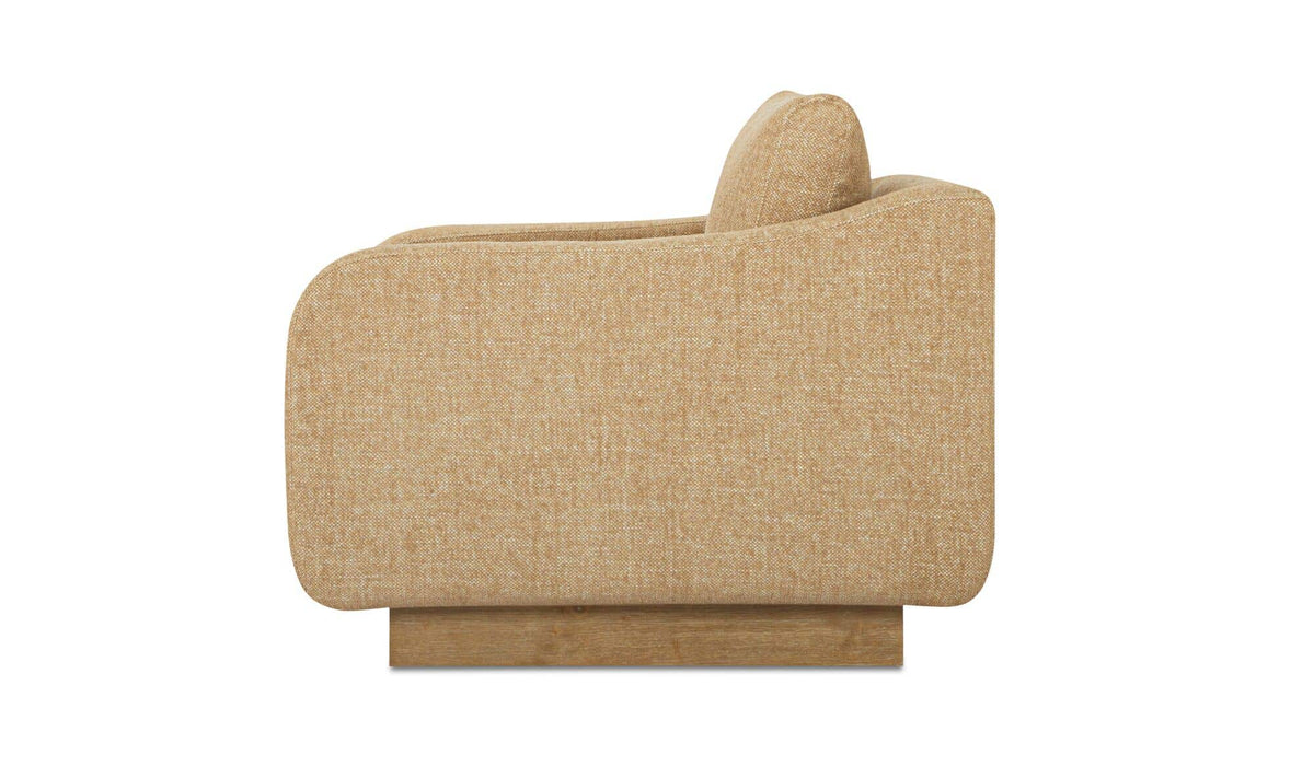 38" Ochre Upholstered Lounge Chair