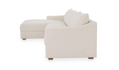 130.5" Flecked Oat Upholstered Left Facing Sectional