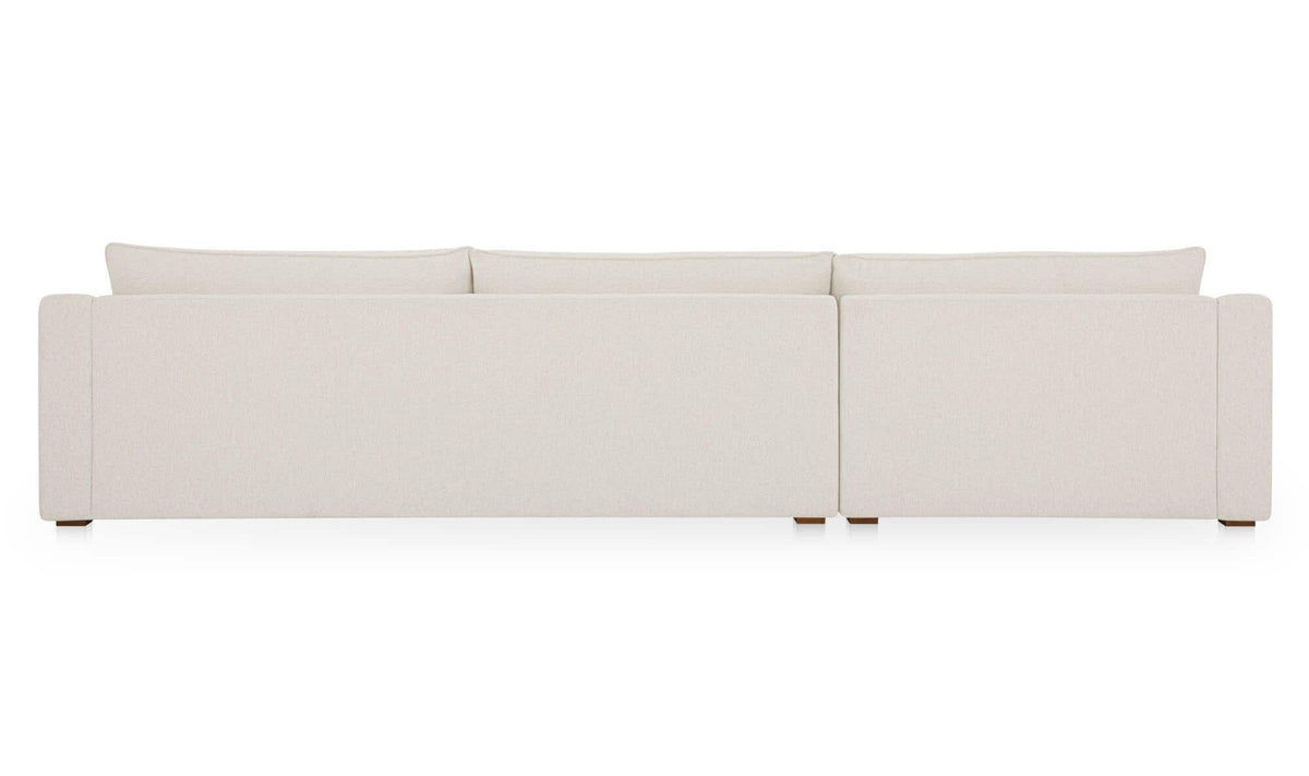 130.5" Flecked Oat Upholstered Left Facing Sectional