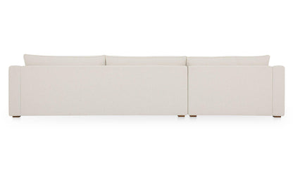 130.5" Flecked Oat Upholstered Left Facing Sectional