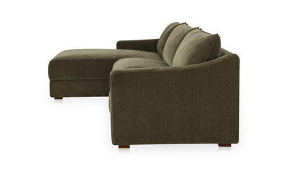 130.5" Cedar Green Upholstered Left Facing Sectional