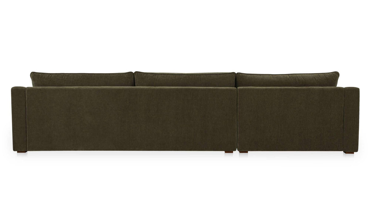 130.5" Cedar Green Upholstered Left Facing Sectional