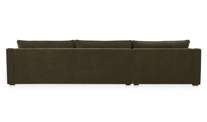 130.5" Cedar Green Upholstered Left Facing Sectional