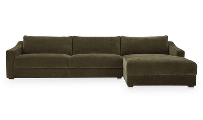 130.5" Cedar Green Upholstered Right Facing Sectional