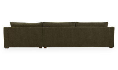 130.5" Cedar Green Upholstered Right Facing Sectional