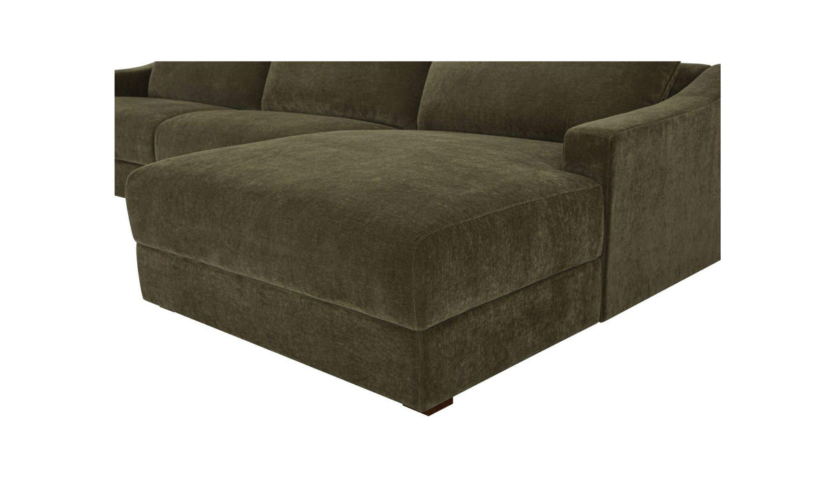 130.5" Cedar Green Upholstered Right Facing Sectional